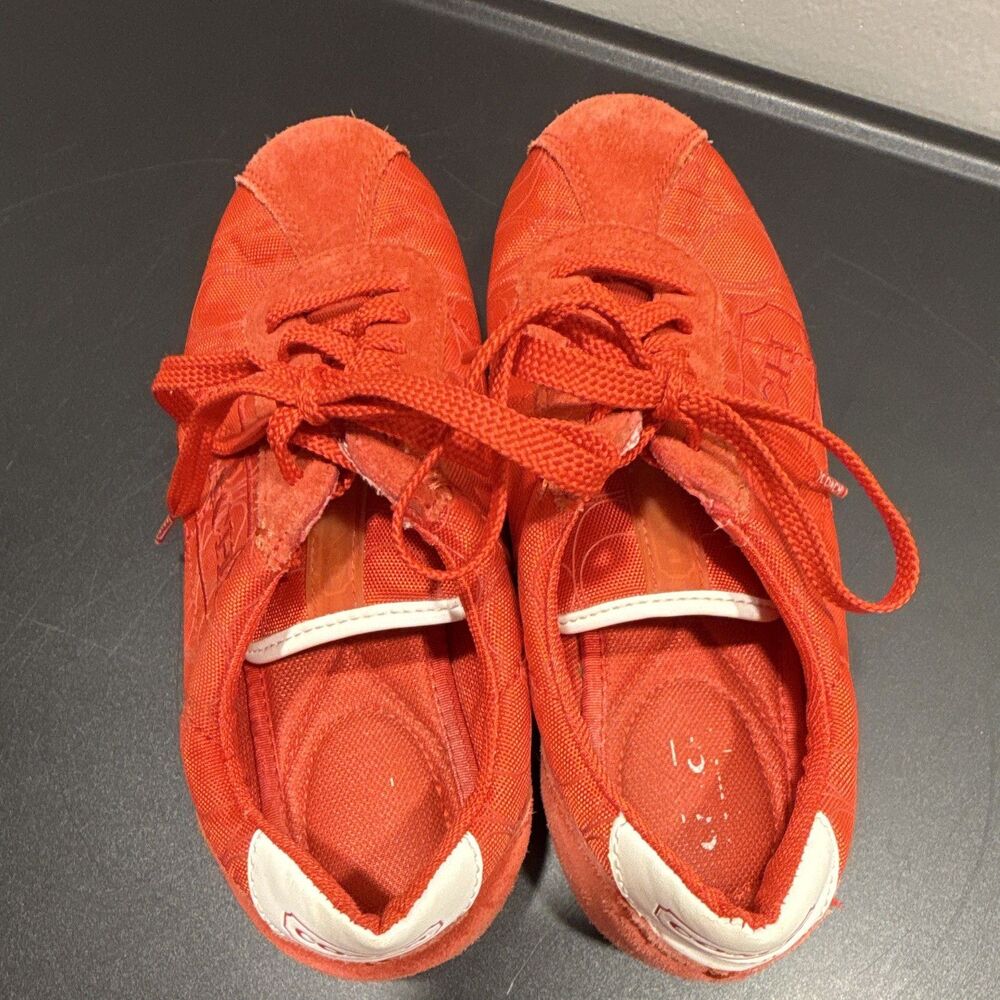 Coach Red & White Monogram Low Top Lace-Up Women’s Sneakers w/ Logo - Picture 5 of 8